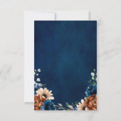 Terracotta Navy Blue Greenery Geometric Wedding Bedankkaart (Achterkant)