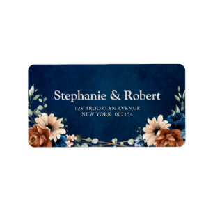 Terracotta Navy Blue Greenery Geometric Wedding La Etiket