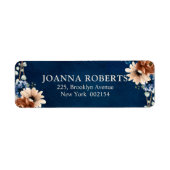Terracotta Navy Blue Greenery Geometric Wedding La Etiket (Voorkant)