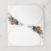 Terracotta Navy Blue Greenery Geometric Wedding Pl (Buitenkant ongevouwen)