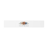 Terracotta Navy Blue Greenery Geometric Wedding Uitnodigingen Wikkel (Vlak)