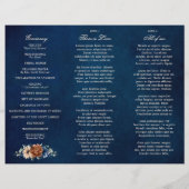 Terracotta Navy Blue Greenery Wedding Programme (Achterkant)