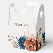 Terracotta Navy Blue Pampas Grass Rustic Wedding Bedankdoosjes (Geopend)