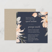 TERRACOTTA NAVY FLORAL REHEARSAL DINNER INVITE BEDANKKAART (Voorkant / Achterkant)