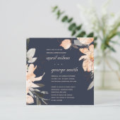 TERRACOTTA NAVY FLORAL REHEARSAL DINNER INVITE BEDANKKAART (Staand voorkant)