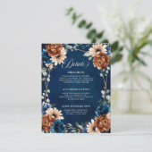 Terracotta Navy Greenery Geometrische Details Kaar Kaart (Staand voorkant)