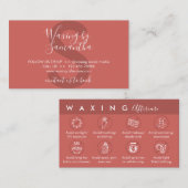 Terracotta nazorginstructies Waxing Visitekaartje (Voorkant / Achterkant)