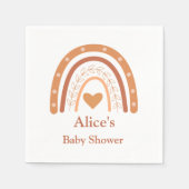 Terracotta Neutraal boho regenboog Baby shower Servet (Voorkant)