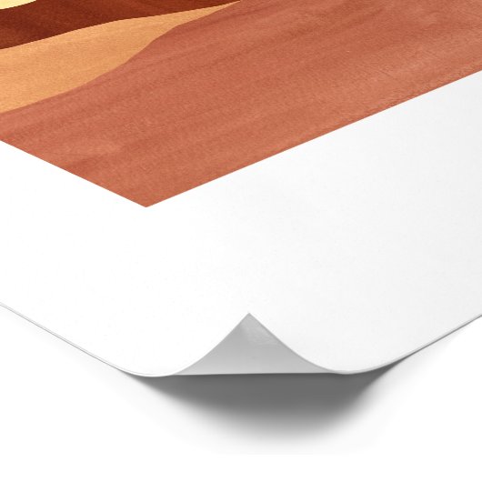 Terracotta night, abstract landschap poster (Hoek)