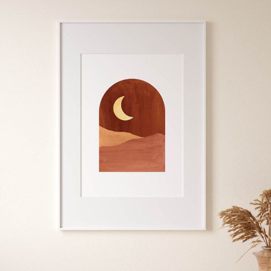 Terracotta night, abstract landschap poster