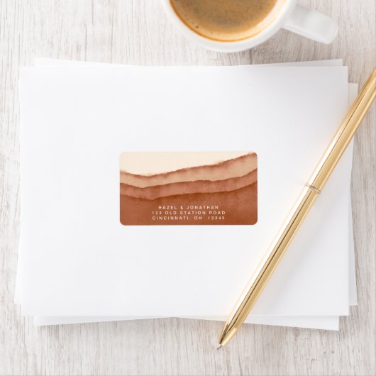 Terracotta Ombre | Étiquette Aquarelle douce (En situation)