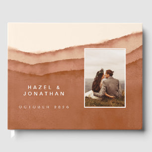 Terracotta Ombre Livre d'invité Mariage