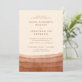 Terracotta Ombre | Minimale Boho Wedding Invitat Kaart (Staand voorkant)