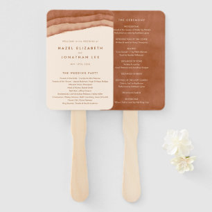 Terracotta Ombre Minimalistisch Boho-huwelijkspr Handwaaier