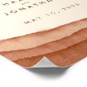 Terracotta Ombre | Minimalistisch Boho Wedding Wel Poster (Hoek)