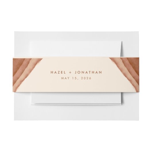 Terracotta Ombre | Minimalistische Boho Uitnodigingen Wikkel (Voorkant Voorbeeld)