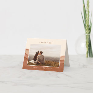 Terracotta Ombre Minimalistische foto Bedankkaart