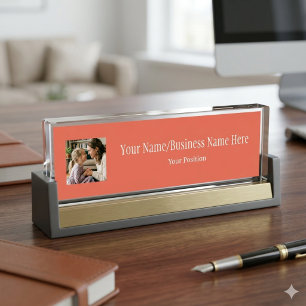 Terracotta op maat logo foto & naam bureau naambordje
