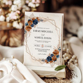 Terracotta Orange et Faire-part de mariage bleu ma