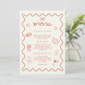 Terracotta Oranje Coquette Boog Spaans Menu Kaart (Staand voorkant)