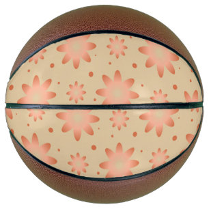 Terracotta oranje en zandbeige delicate madeliefje basketbal