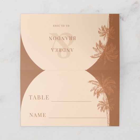 Terracotta Palm Boho Beach Trouwtafel (Buitenkant ongevouwen)