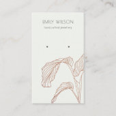 Terracotta Palm Leafy Sketch Earring Display Visitekaartje (Voorkant)