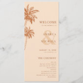 Terracotta Palm Trees & Ampersand Beach Bruiloft Programma (Voorkant)