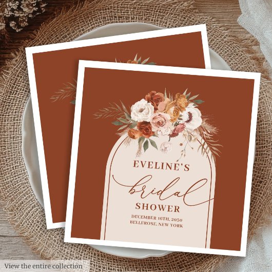 Terracotta Pampas Boho servetten voor Bruidsmeisje