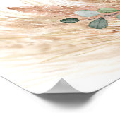 Terracotta pampas burgundy flower bruiloft poster (Hoek)