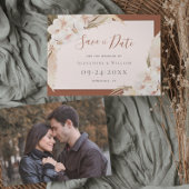 Terracotta Pampas Floral Photo Fall Wedding Save The Date