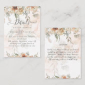 Terracotta Pampas Gras BOHO Bruiloft Informatiekaartje (Voorkant / Achterkant)