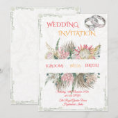 Terracotta Pampas Gras Boho Uitnodiging (Voorkant / Achterkant)