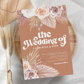 Terracotta Pampas Grass Boho Wedding Invitation Kaart