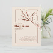 Terracotta Pampas Grass Modern Minimalist Baptisme Kaart (Staand voorkant)