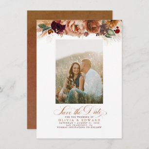 Terracotta Pampas Grass sparen de Datum Foto Save The Date