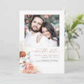 Terracotta Pampas Grass sparen de Datum Foto Save The Date (Staand voorkant)