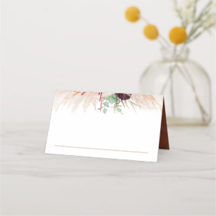 Terracotta Pampas Grass Wedding Place Card