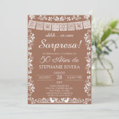 Terracotta Papel Picado Surprise 50th Birthday Kaart (Staand voorkant)