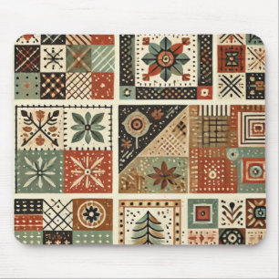 Terracotta Patchwork Quilt Rustieke Bloemenbureau Muismat