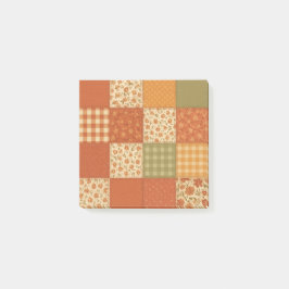 Terracotta Patchwork Quilt Rustieke Boerderij Bloe Post-it® Notes