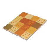 Terracotta Patchwork Quilt Rustieke Boerderij Bloe Tegeltje (Zijkant)