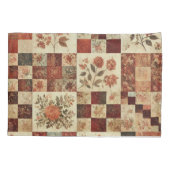Terracotta Patchwork Quilt rustieke boerderij Kussensloop (Achterkant)