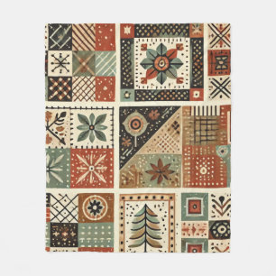 Terracotta Patchwork Quilt Rustieke Retro Vintage Fleece Deken