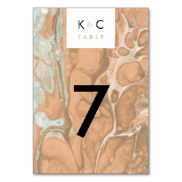 Terracotta Peach & Mint Minimalist Marble Kaart