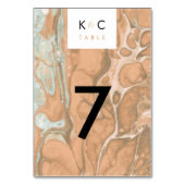 Terracotta Peach & Mint Minimalist Marble Kaart (Achterkant)