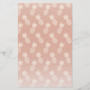 Terracotta & Peach Tropisch anananassolpatroon Briefpapier