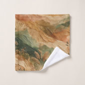 Terracotta Pêche Fleurs Pressées Bohème (Gant de toilette)