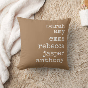 Terracotta Personalized Family Names Monogram Kussen