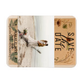 Terracotta perzik geperste bloemen Boho bewaardatu Magneet (Horizontaal)